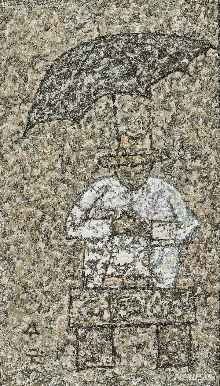 [서울=뉴시스]추정가 4억~7억원에 경매 나온 박수근 '우산을 쓴 노인'.