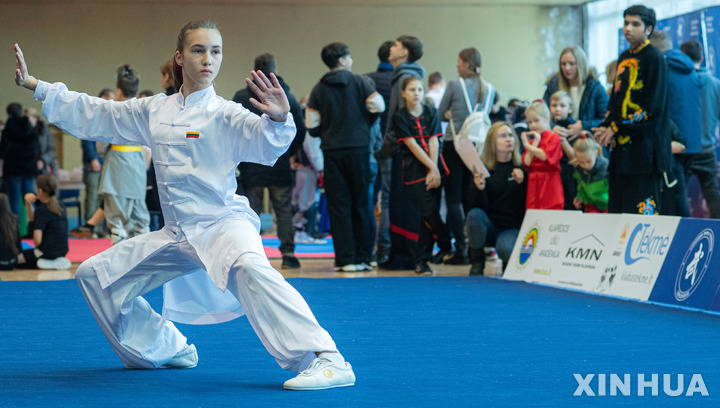 [ 빌니우스( 리투에니아)=신화/뉴시스]리투에니아의 수도 빌니우스에서 지난 해 12월 10일 열린 제8차 국내 우슈대회에서 시연하는 선수. 유럽에서는 최근 10년간 많은 사람들의 쿵푸-우슈에 대한 관심이 증가하고 있다. 223. 05. 23 