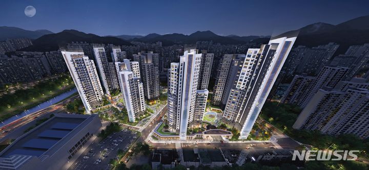 [서울=뉴시스] 부산 반여3구역 재건축단지 조감도. (이미지=DL이앤씨 제공)