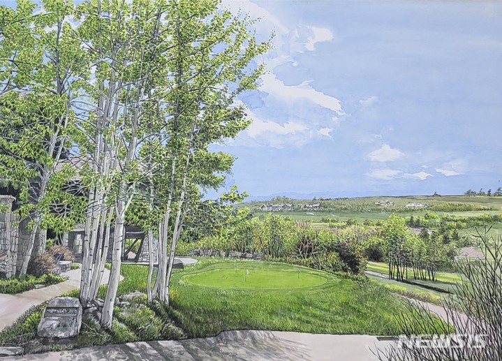 [서울=뉴시스]콜로라도 레드스카이 cc 90x63cm,수묵담채, 2022