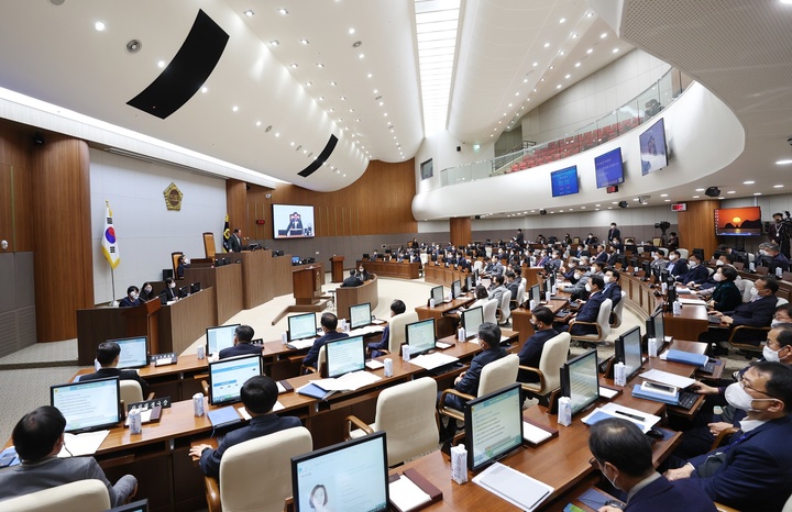 [홍성=뉴시스] 충남도의회 본회의 모습. *재판매 및 DB 금지