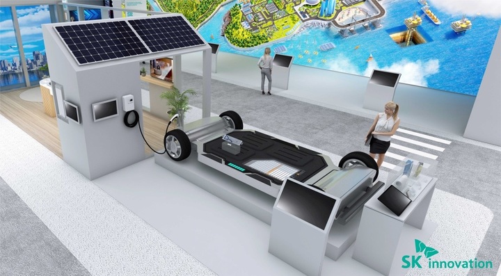 [서울=뉴시스]&nbsp; 다음 달 5일부터 8일까지(현지시간) 미국 네바다주 라스베이거스에서 열리는 'CES 2023'에서 '행동(함께, 더 멀리, 탄소 없는 미래로 나아가다)'을 주제로 공개되는 SK이노베이션을 비롯한 SK그룹 전시관 이미지. (사진=SK이노베이션 제공) 2022.12.20 phpto@newsis.com *재판매 및 DB 금지