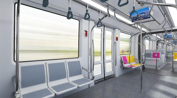 [서울=뉴시스]위례선 트램 내부.