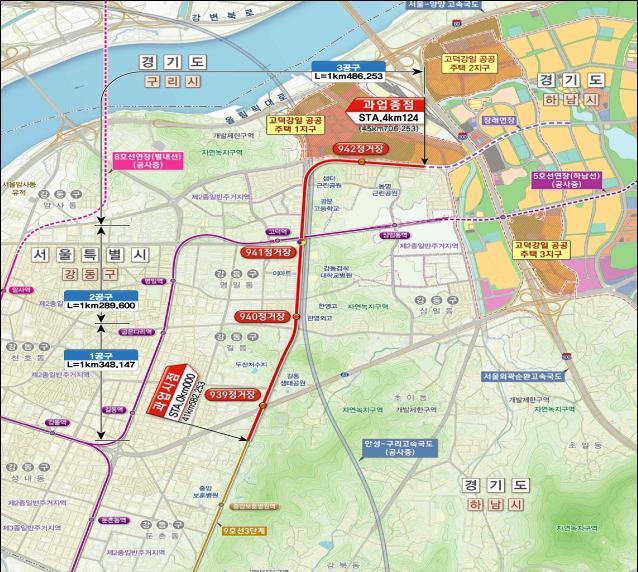 [서울=뉴시스] 홍찬선 기자 = 사진은 서울도시철도 9호선 4단계 노선도. (노선도=국토교통부 제공) 2022.01.03. photo@newsis.com *재판매 및 DB 금지