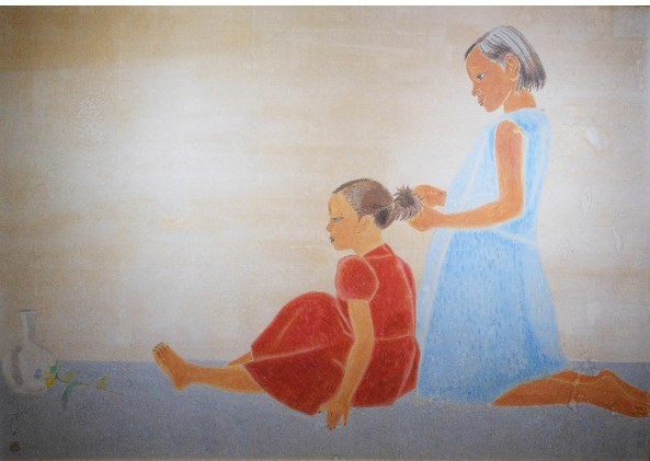 천경자, 자매 120 x 85 cm 수묵 담채 1960년대 *재판매 및 DB 금지