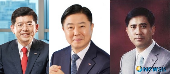 왼쪽부터 빈대인 전 부산은행장, 안감찬 현 부산은행장, 김윤모 노틱인베스트먼트 부회장 *재판매 및 DB 금지