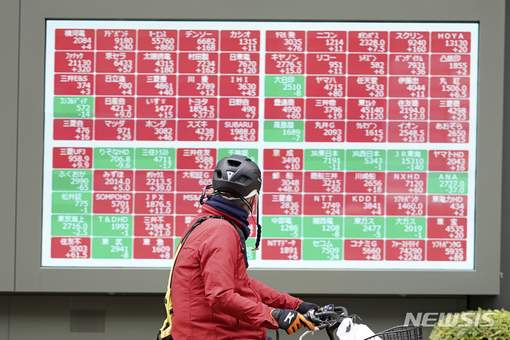 [도쿄=AP/뉴시스]일본 증시 자료사진. 2023.01.27.