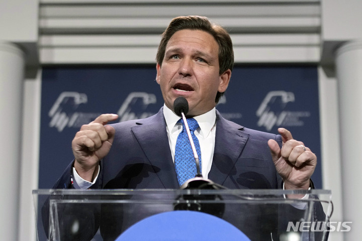 [라스베이거스=AP/뉴시스] 론 디샌티스 플로리다주지사2023.02.02