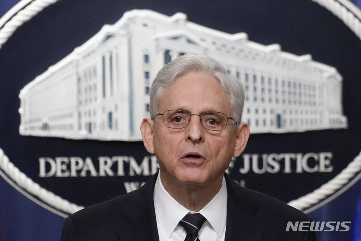 [워싱턴=AP/뉴시스] 메릭 갈런드 미 법무부 장관 2023.01.25.