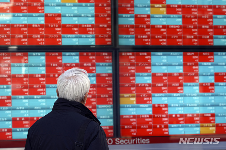 [도쿄=AP/뉴시스]일본증시 자료사진. 2023.01.27.