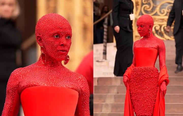 [서울=AP/뉴시스] 도자캣이 2023 스키아파렐리 오뜨 꾸뛰르 패션쇼에 참석했다. *재판매 및 DB 금지