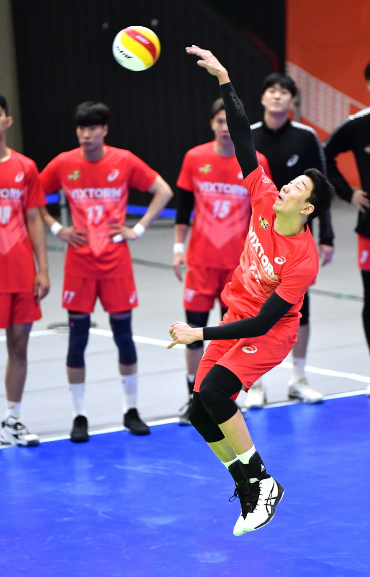 [서울=뉴시스]한국전력 신영석. 2023.01.27. (사진=한국배구연맹 제공)&nbsp; *재판매 및 DB 금지