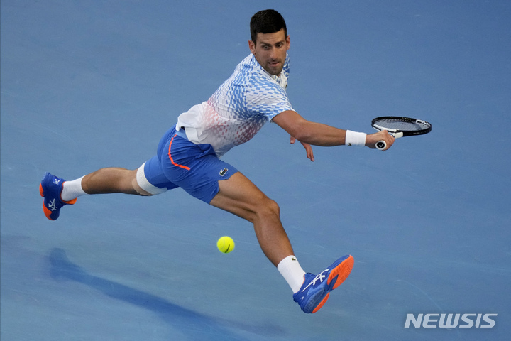 [멜버른=AP/뉴시스]호주오픈 결승 오른 노바크 조코비치. 2023.01.27.