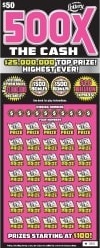 [서울=뉴시스] 스티븐이 구입한 '500X 더 캐시' 즉석복권, 스티븐의 앞을 새치기한 손님 역시 같은 즉석복권을 구입했다 (사진출처: 플로리다 복권 홈페이지 캡처) 2023.01.30. *재판매 및 DB 금지