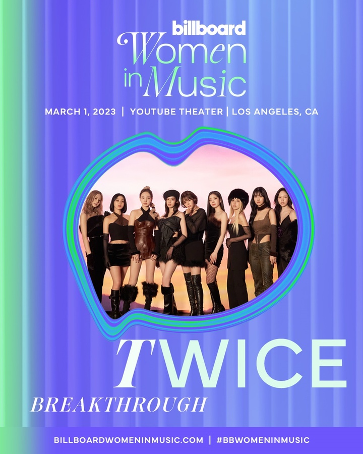 [서울=뉴시스] 트와이스 '빌보드 위민 뮤직(Billboard Women In Music)' 이미지. 2023.01.31. (사진 = JYP엔터테인먼트 제공) photo@newsis.com *재판매 및 DB 금지
