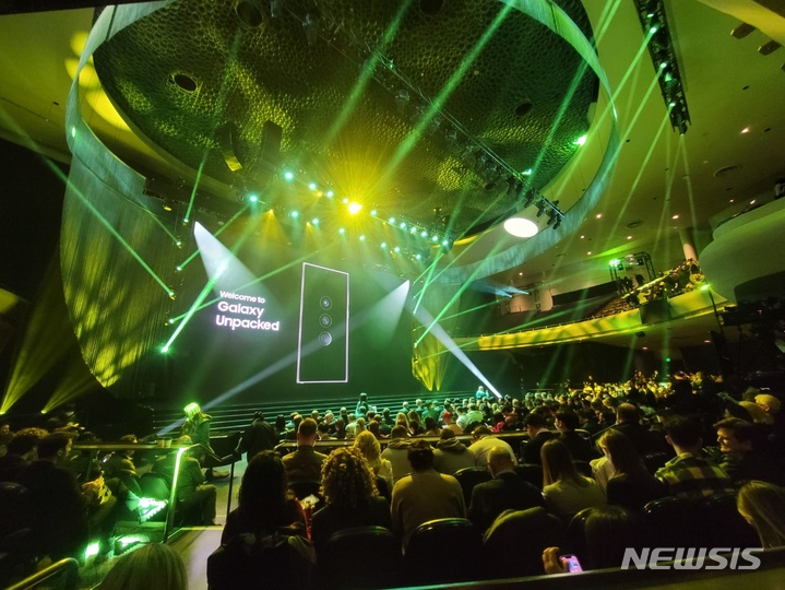 [샌프란시스코=뉴시스]1일 오전 10시(현지시간) 미국 샌프란시스코 '머소닉 오디토리움'에서 열린 삼성전자의 '갤럭시 언팩 2023(Galaxy Unpacked 2023: Share the Epic)'. (사진=윤현성 기자)