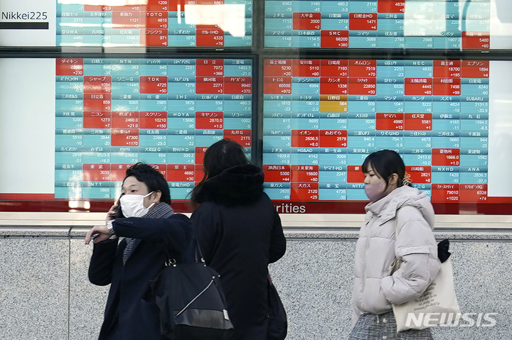 [도쿄=AP/뉴시스]일본 증시 자료사진. 2023.02.06.