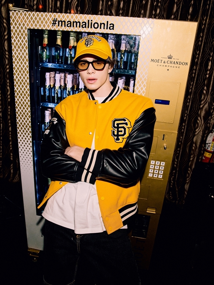 MLB '와펜 울 바시티 자켓', '바시티 언스트럭쳐 볼캡' 이미지(사진=F&F 제공) *재판매 및 DB 금지