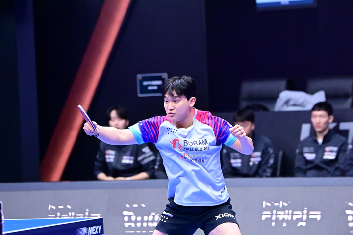 [서울=뉴시스]보람할렐루야 박경태. 2023.02.03. (사진=한국프로탁구리그 제공) *재판매 및 DB 금지