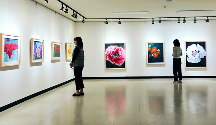 [장성=뉴시스] 장성공공도서관 갤러리 뜨락 고영정 작가 초대전. (사진=전남교육청 제공). photo@newsis.com *재판매 및 DB 금지