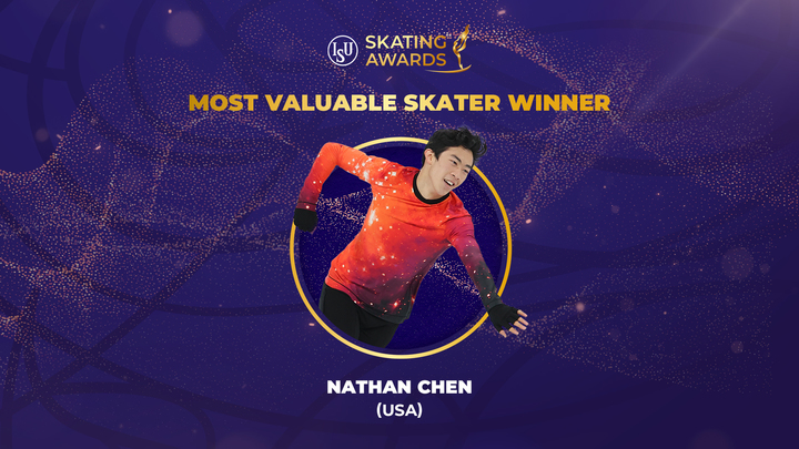 [서울=뉴시스] 국제빙상경기연맹(ISU) 스케이팅 어워즈 최우수선수상을 수상한 네이선 첸. (사진 = ISU 공식 홈페이지 캡처) *재판매 및 DB 금지