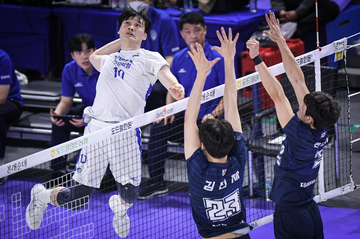 [서울=뉴시스]삼성화재 김정호. 2023.02.07. (사진=한국배구연맹 제공)&nbsp; *재판매 및 DB 금지