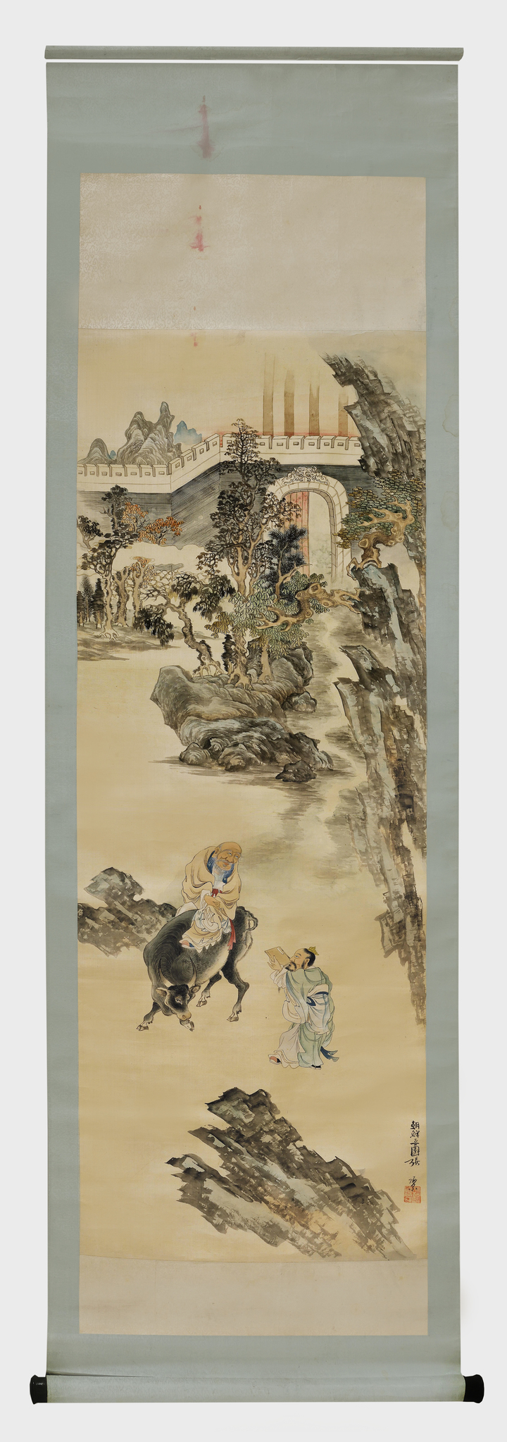 [서울=뉴시스] 장승업의 고사인물도 중 노자출관도 (1896년 고종의 외교선물, 비단에 채색, 크렘린박물관 소장) (사진=국외소재문화재재단 제공) 2023.02.08. photo@newsis.com&nbsp; *재판매 및 DB 금지