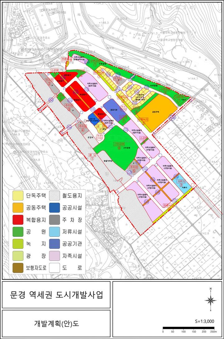 [안동=뉴시스] 문경역세권도시개발사업 토지이용계획도(경북도 제공). 2023.02.09 *재판매 및 DB 금지