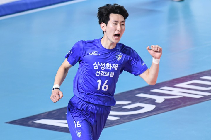 [서울=뉴시스]삼성화재 김준우. 2023.02.09. (사진=한국배구연맹 제공) *재판매 및 DB 금지