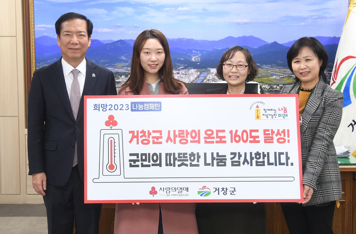 [거창=뉴시스] 거창군, 사랑의 온도탑 160도 달성. *재판매 및 DB 금지