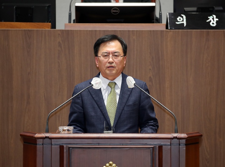 [홍성=뉴시스] 충남도의회 편삼범 의원 본회의 발언 모습. (사진=충남도의회 제공) 2024.08.20. photo@newsis.com   *재판매 및 DB 금지