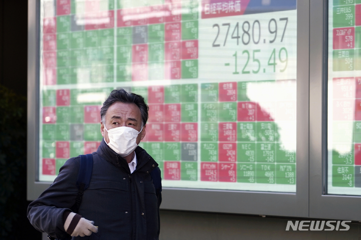 [도쿄(=AP/뉴시스]일본증시 자료사진. 2020.02.09.