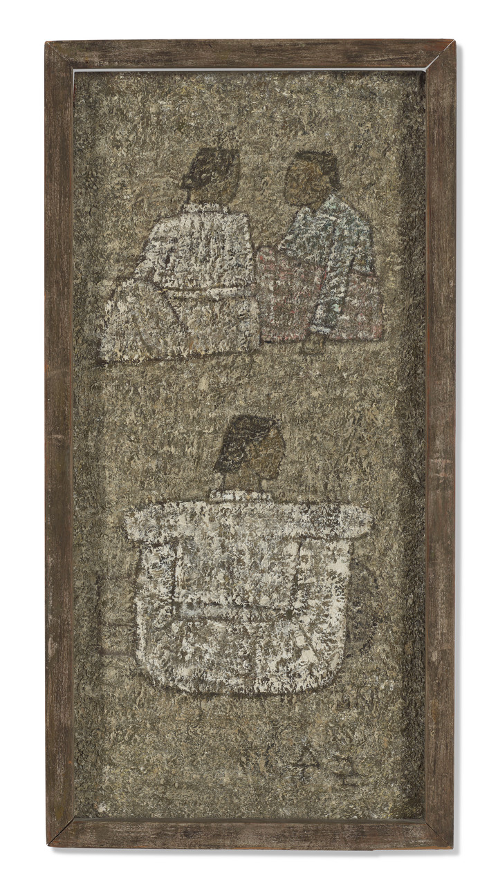 박수근(1914-1965), 앉아있는 세 여인, 1962,추정가: 400,000 – 600,000 미국 달러 (한화 약 5 억~7.5 억 원) *재판매 및 DB 금지