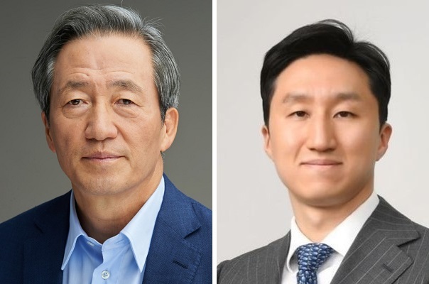 [사진=뉴시스] HD현대 최대 주주인 정몽준 아산재단 이사장(왼쪽)과 정기선 HD현대 사장. (사진=HD현대 제공) 2023.02.14 photo@newsis.com *재판매 및 DB 금지