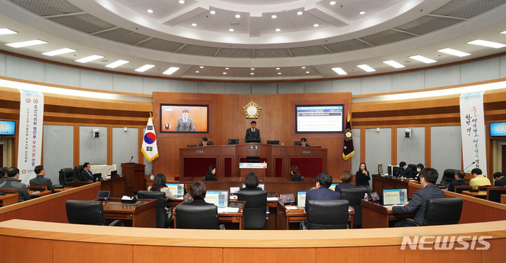 [오산=뉴시스] 오산시의회 제274회 임시회 모습 (DB사진)