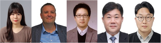 김정현 교수 연구팀. 왼쪽부터 송경은 석사, 랭커스터대 Harald Schlegl 박사, 전기공학과 강현일, 최원석 교수, 신소재공학과 김정현 교수 *재판매 및 DB 금지