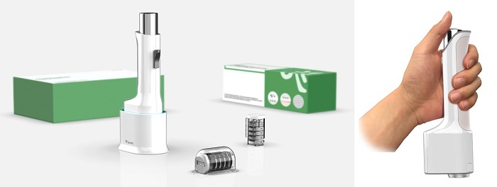[서울=뉴시스] 마이크로니들 의약품 기업 주빅 의 마이크로니들 디바이스 및 사용 예시 (사진=주빅 제공) *재판매 및 DB 금지
