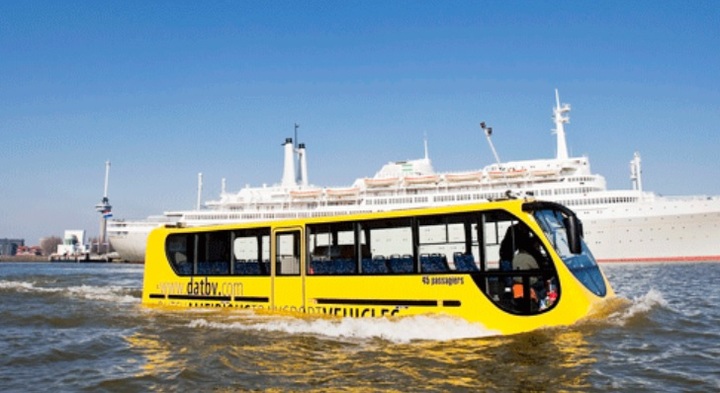 [부산=뉴시스] 시운전 중인 수륙양용버스 (사진=부산시 제공) *재판매 및 DB 금지