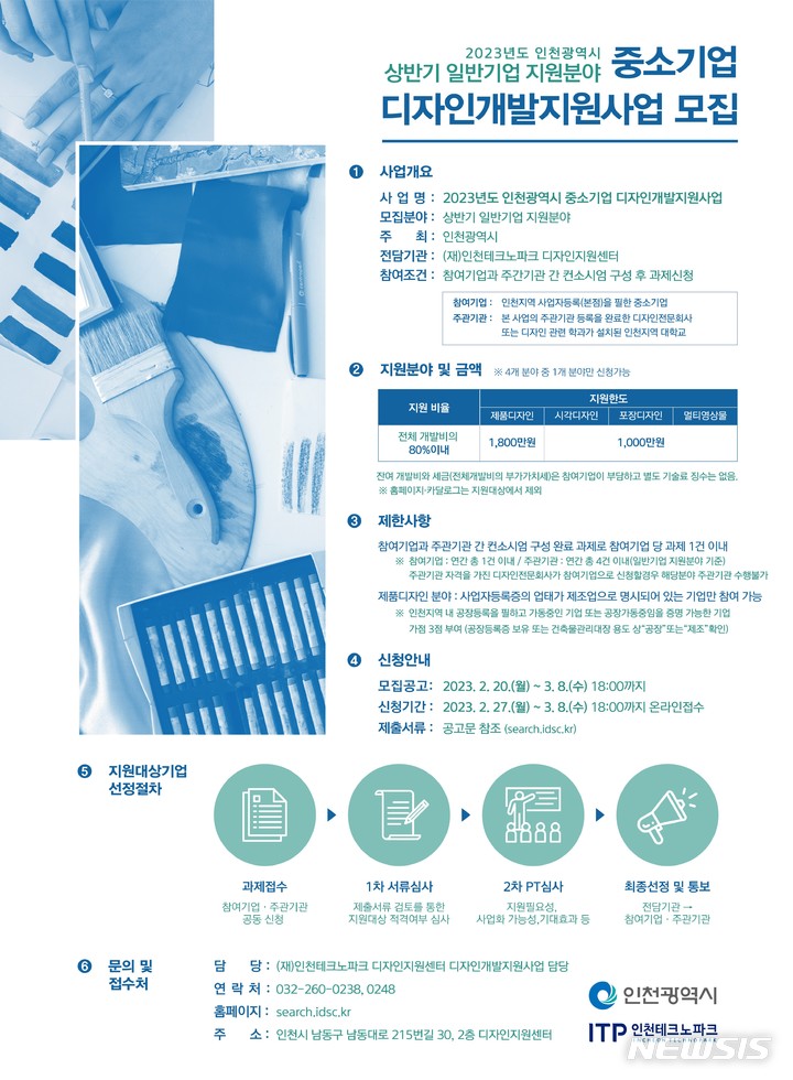 인천TP·인천시, 중기 디자인 개발지원…기업당 최대 1800만원