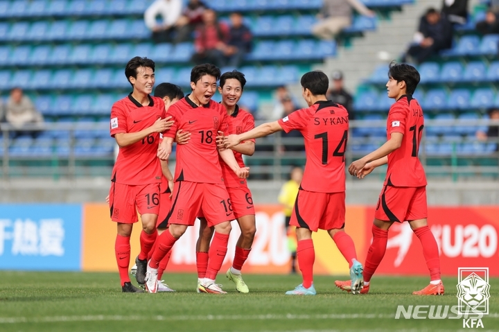 [서울=뉴시스]U-20 축구대표팀, 아시안컵 첫 경기에서 오만 제압 (사진 = 대한축구협회 제공)