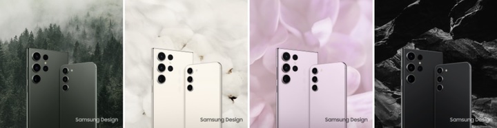 갤럭시 S23 시리즈에 적용된 4개 색상. 왼쪽부트 그린, 크림, 라벤더, 팬텀 블랙. (사진=삼성전자 제공) *재판매 및 DB 금지