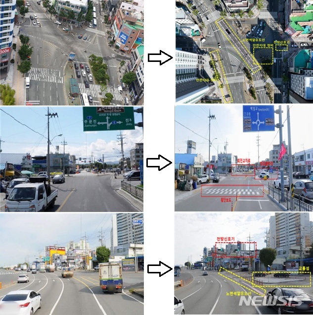 [세종=뉴시스]교통사고 잦은 곳 개선사업의 주요 사례. (자료= 행정안전부 제공)