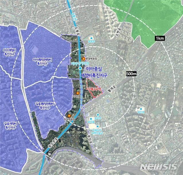 [서울=뉴시스]서울시는 지난 7일 제2차 도시재정비위원회에서 강북구 미아동 45-32 일대 강북3구역(미아중심재정비촉진지구) 재정비촉진계획 결정(안)을 조건부 가결했다고 8일 밝혔다. (사진=서울시 제공). 2023.03.08. photo@newsis.com