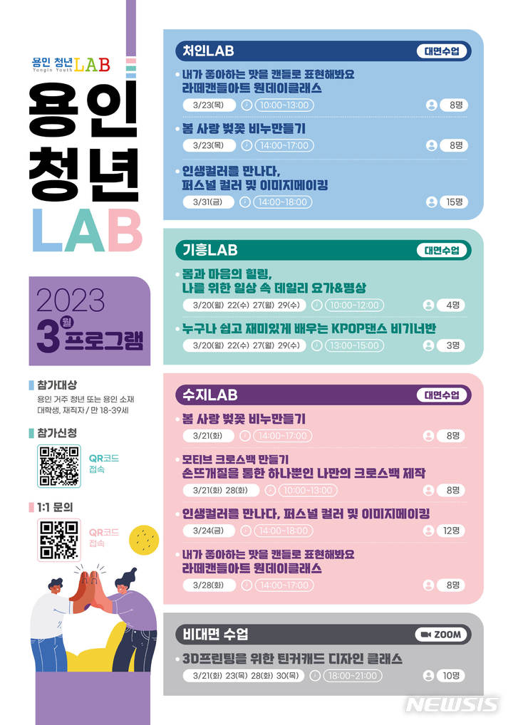 [용인=뉴시스] 용인청년LAB 3월 프로그램 안내문