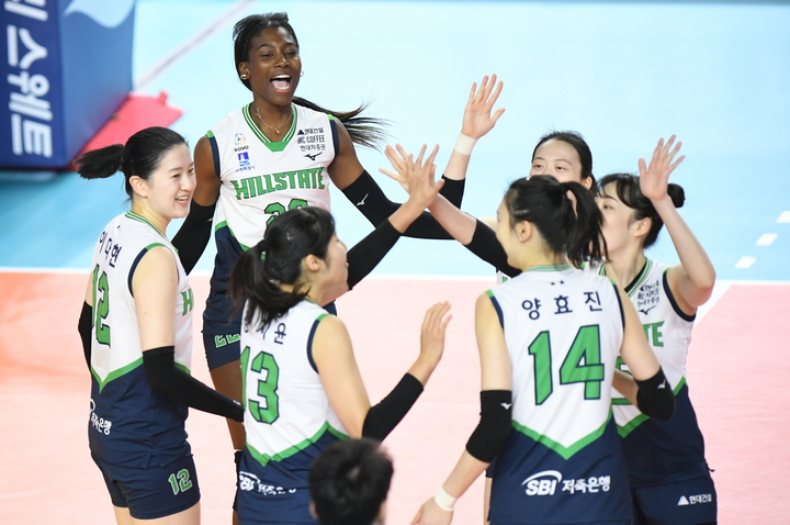 [서울=뉴시스]프로배구 현대건설. 2023.03.10. (사진=한국배구연맹 제공)&nbsp; *재판매 및 DB 금지