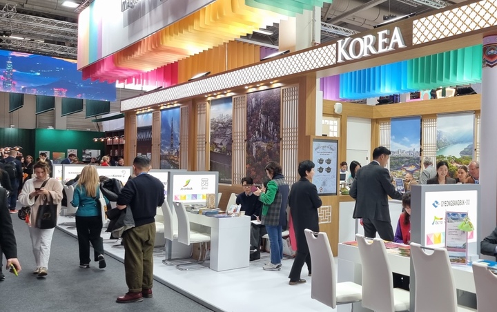 [안동=뉴시스] '2023 베를린 국제관광박람회(ITB Berlin 2023)' 현장에 설치된 경북 홍보관. (사진=경북도 제공) 2023.03.12 *재판매 및 DB 금지