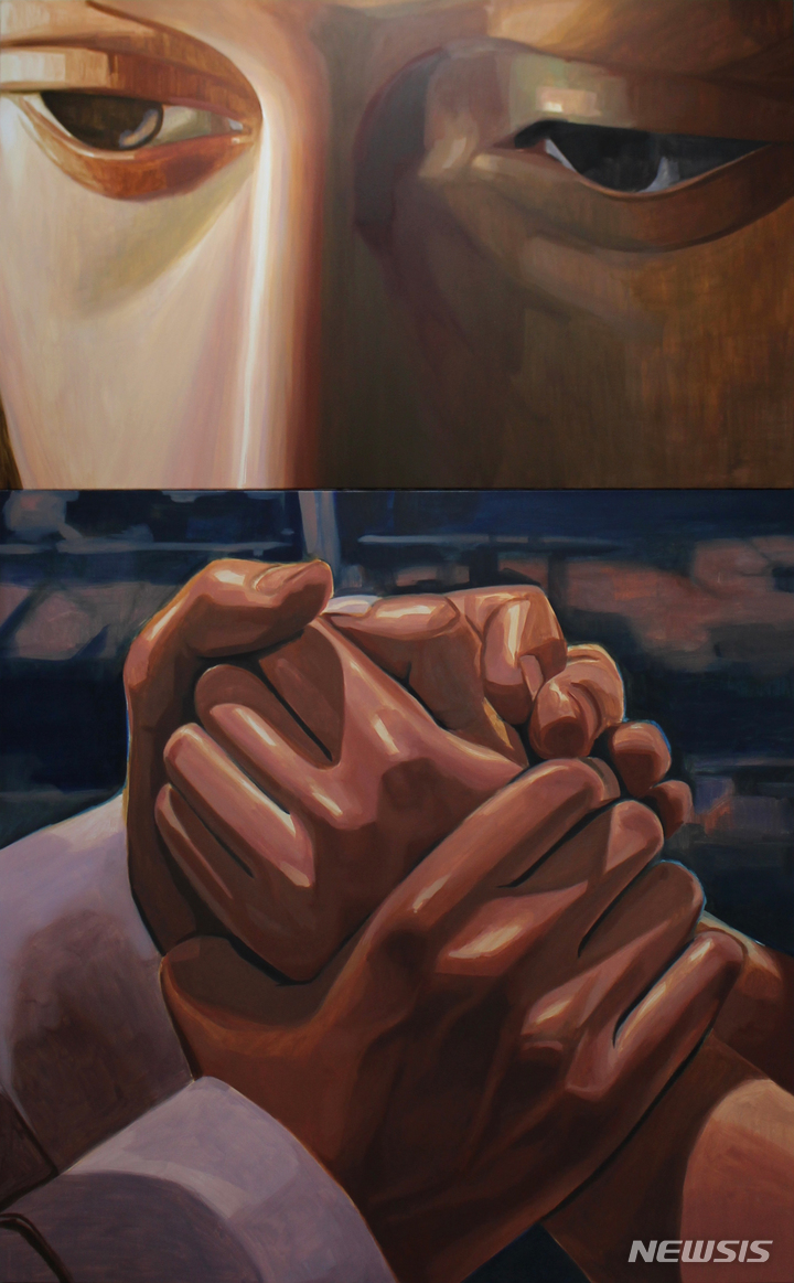 [창원=뉴시스] 김예림 작가의 '하염없이 영원히', 2023, 캔버스에 유채, 210.6×130.3㎝. (사진=경남도립미술관 제공)2023.03.15. photo@newsis.com