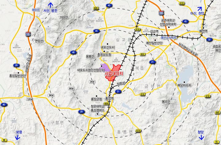 [홍성=뉴시스] 내포신도시 미래 신산업 국가산업단지 위치도. *재판매 및 DB 금지