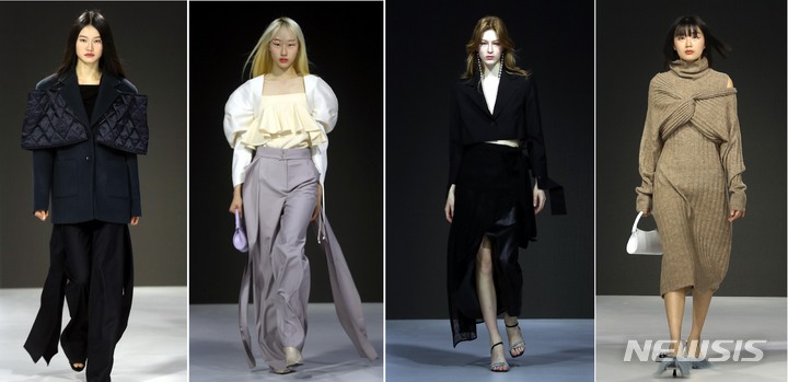 [서울=뉴시스] 조성봉 기자 = 15일 오전 서울 중구 DDP패션몰 창작스튜디오에서 열린 2023 SS/FW 하이서울 패션쇼에서 모델들이 세컨드 아르무아(02 ARMORE) 옷을 입고 멋진 워킹을 선보이고 있다. 전문가의 심사를 거쳐 선정된 14개 디자이너 브랜드가 단독쇼 10회와 연합쇼 2회로 선보이며 오는 17일까지 2023년 패션 트랜드를 보여줄 예정이다.2023.03.15. suncho21@newsis.com