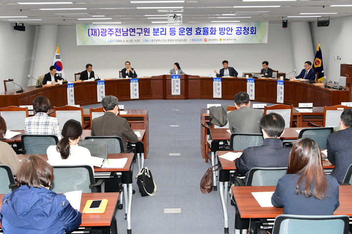 광주전남연구원 분리 등 운영 효율화 방안 공청회. (사진=광주시의회 제공) *재판매 및 DB 금지